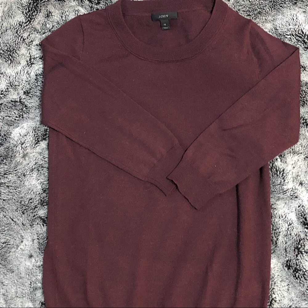 EUC JCrew 100% Merino Tippi sweater, raisin color